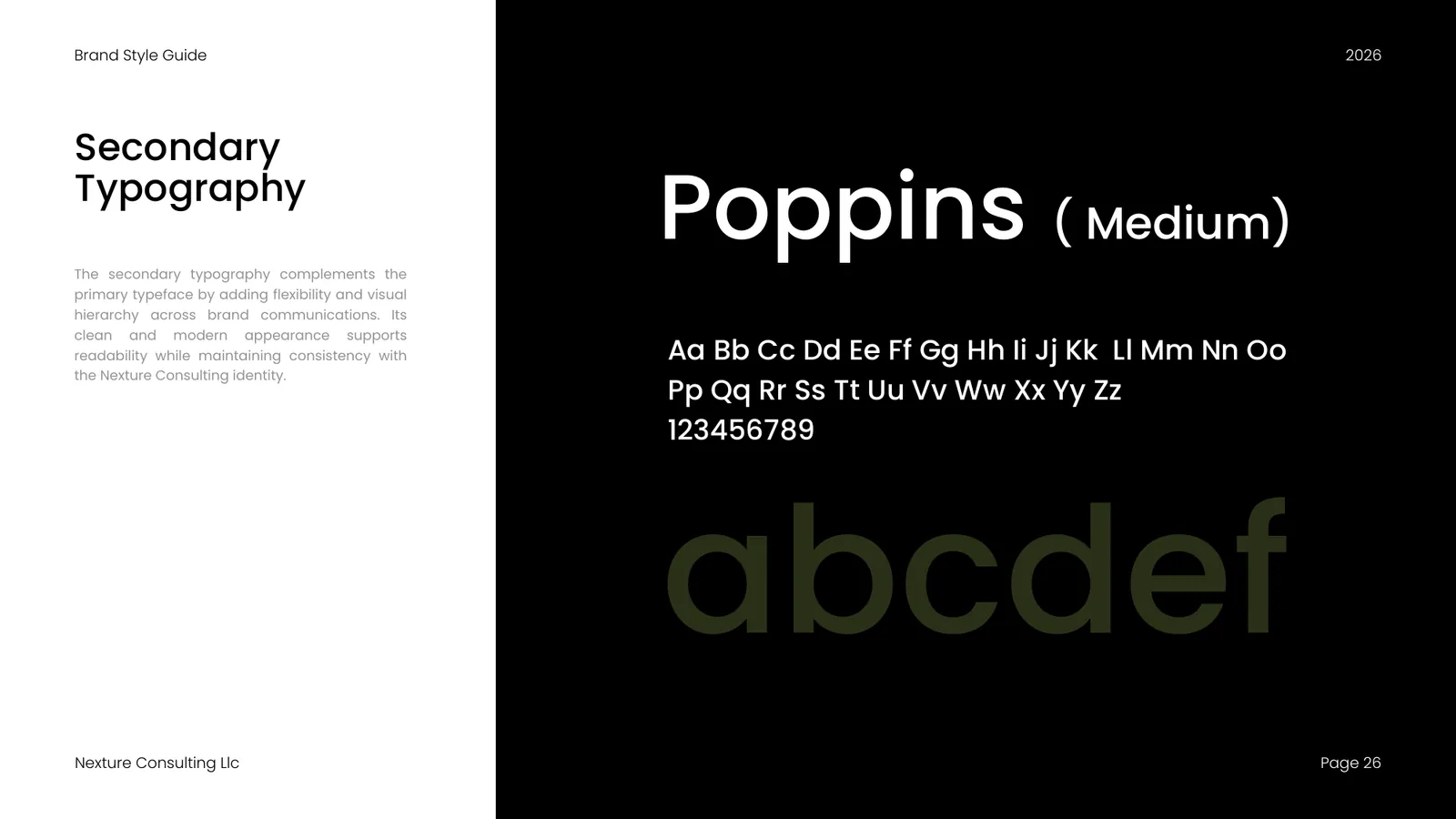 Nexture brand style guide, page 26