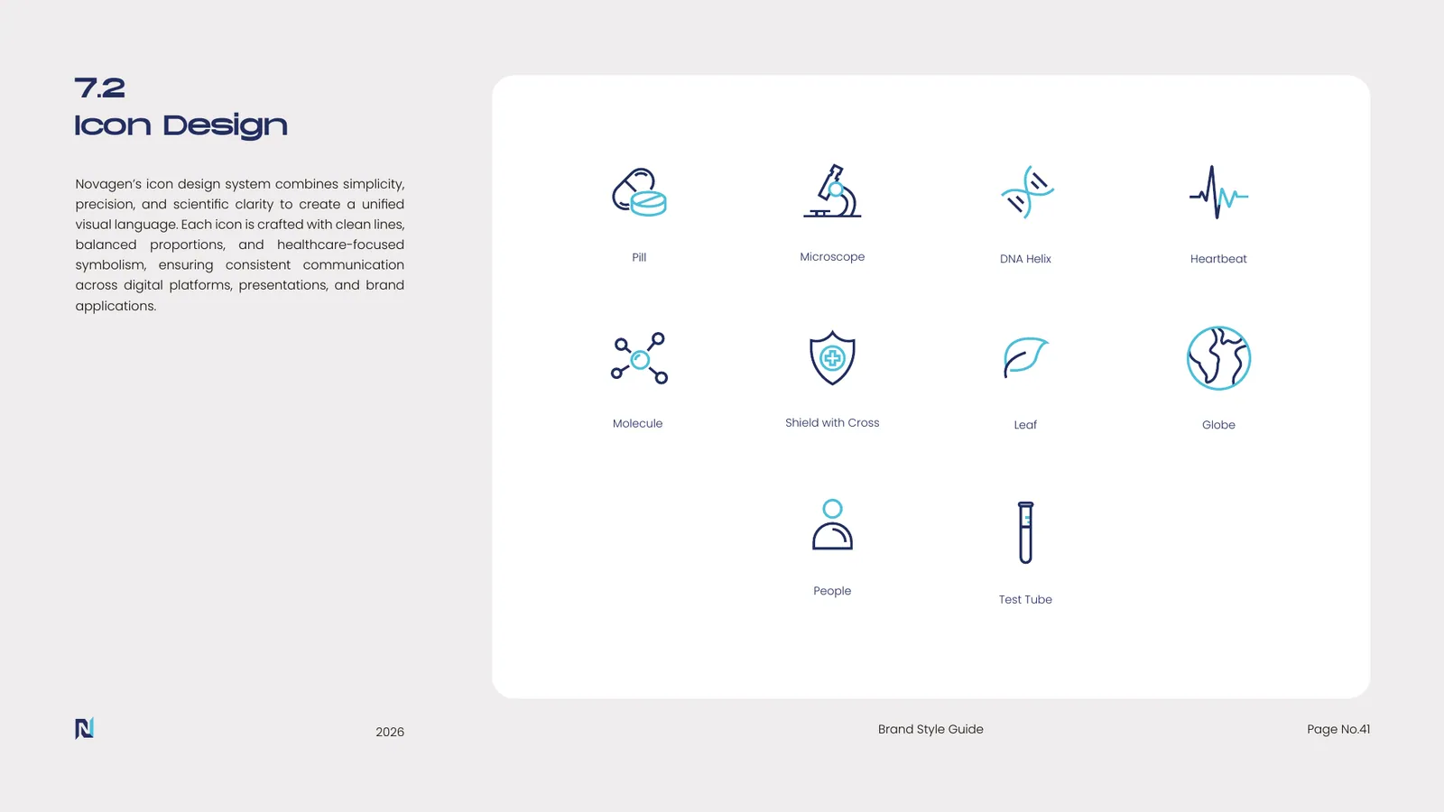 Novagen brand style guide, page 41