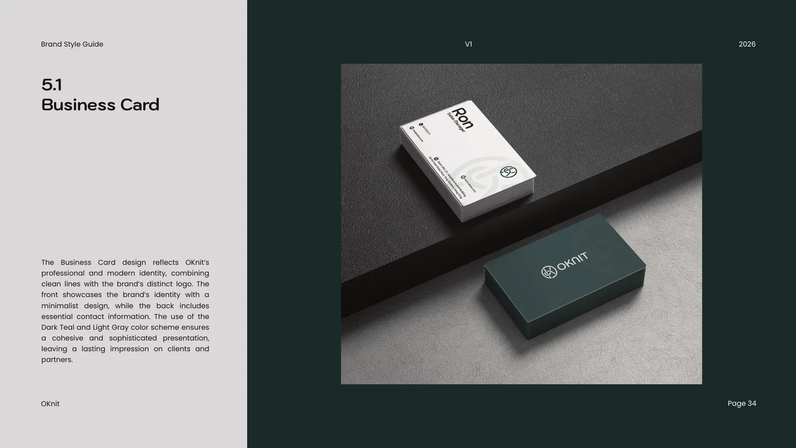 Oknit brand style guide, page 34