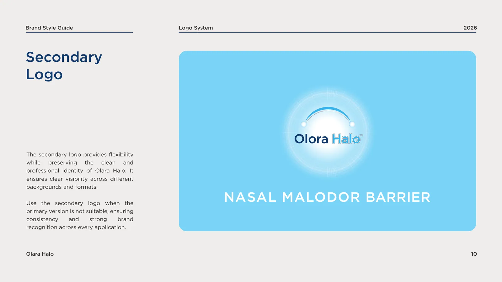 Olara Halo brand style guide, page 10