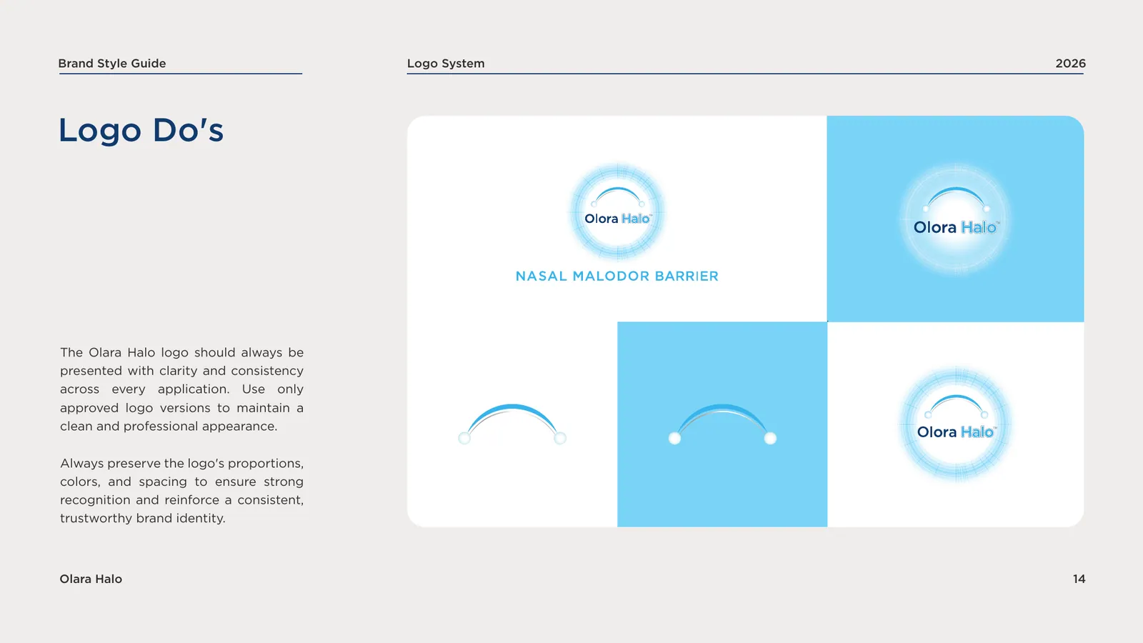Olara Halo brand style guide, page 14