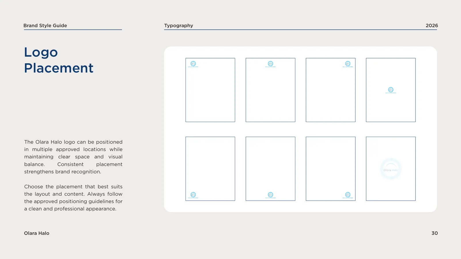 Olara Halo brand style guide, page 25
