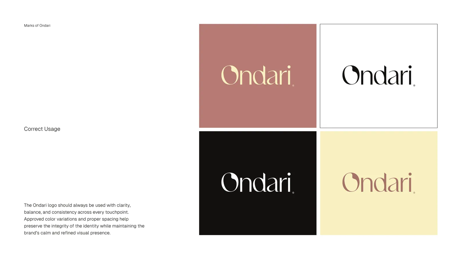 Ondari brand style guide, page 12