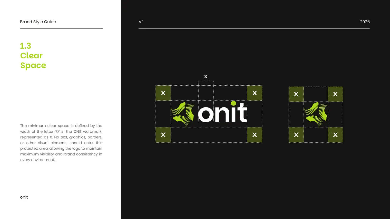 ONIT brand style guide, page 9