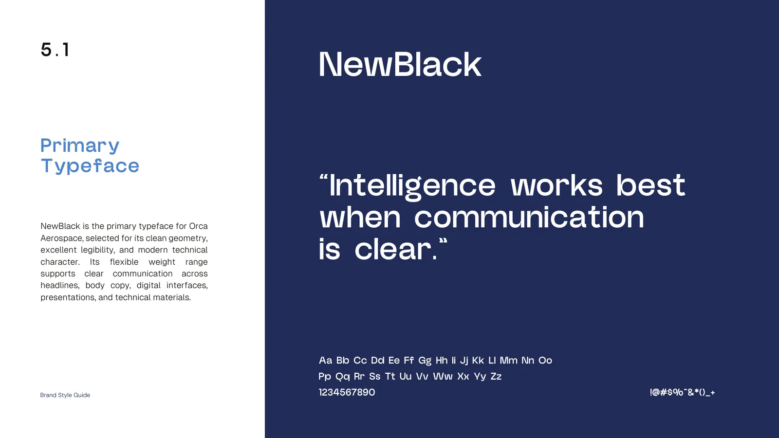 Orca Aerospace brand style guide, page 25