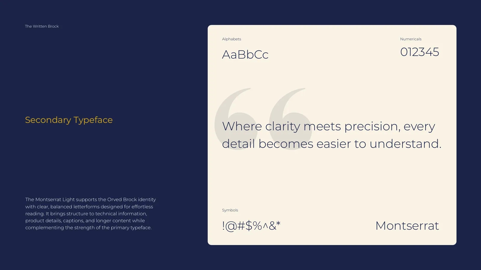 Orved Brock brand style guide, page 23