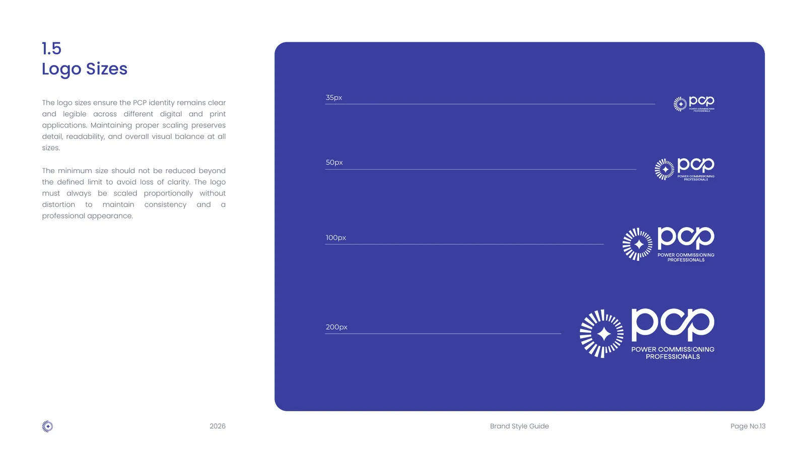 PCP brand style guide, page 13