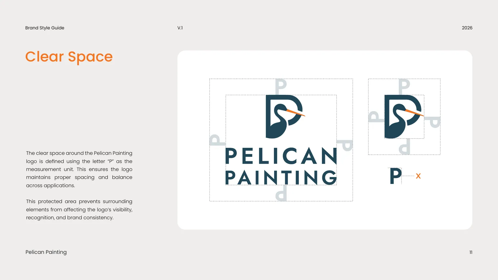 Pelican Painting brand style guide, page 11