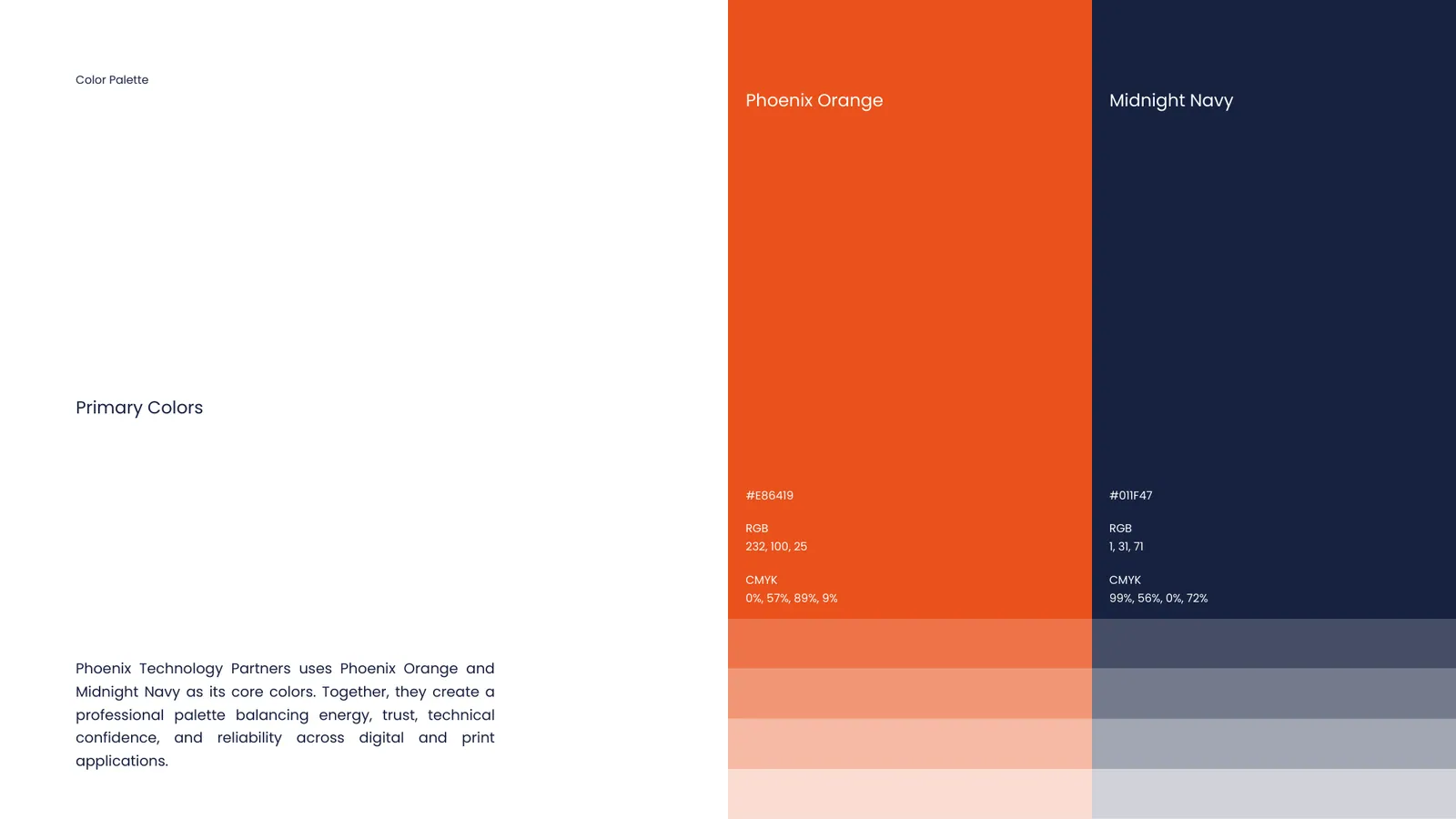 Phoenix Technology Partners brand style guide, page 23
