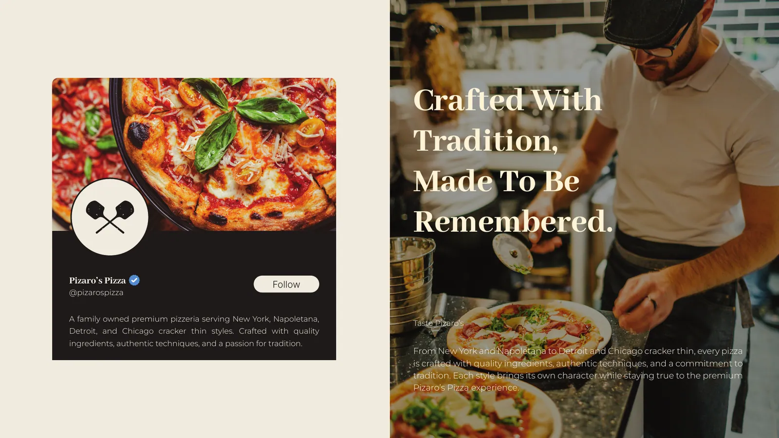 Pizaro’s Pizza brand style guide, page 18
