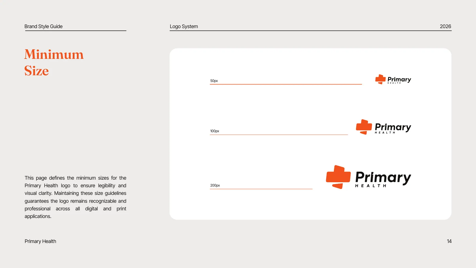 Primary Health brand style guide, page 14