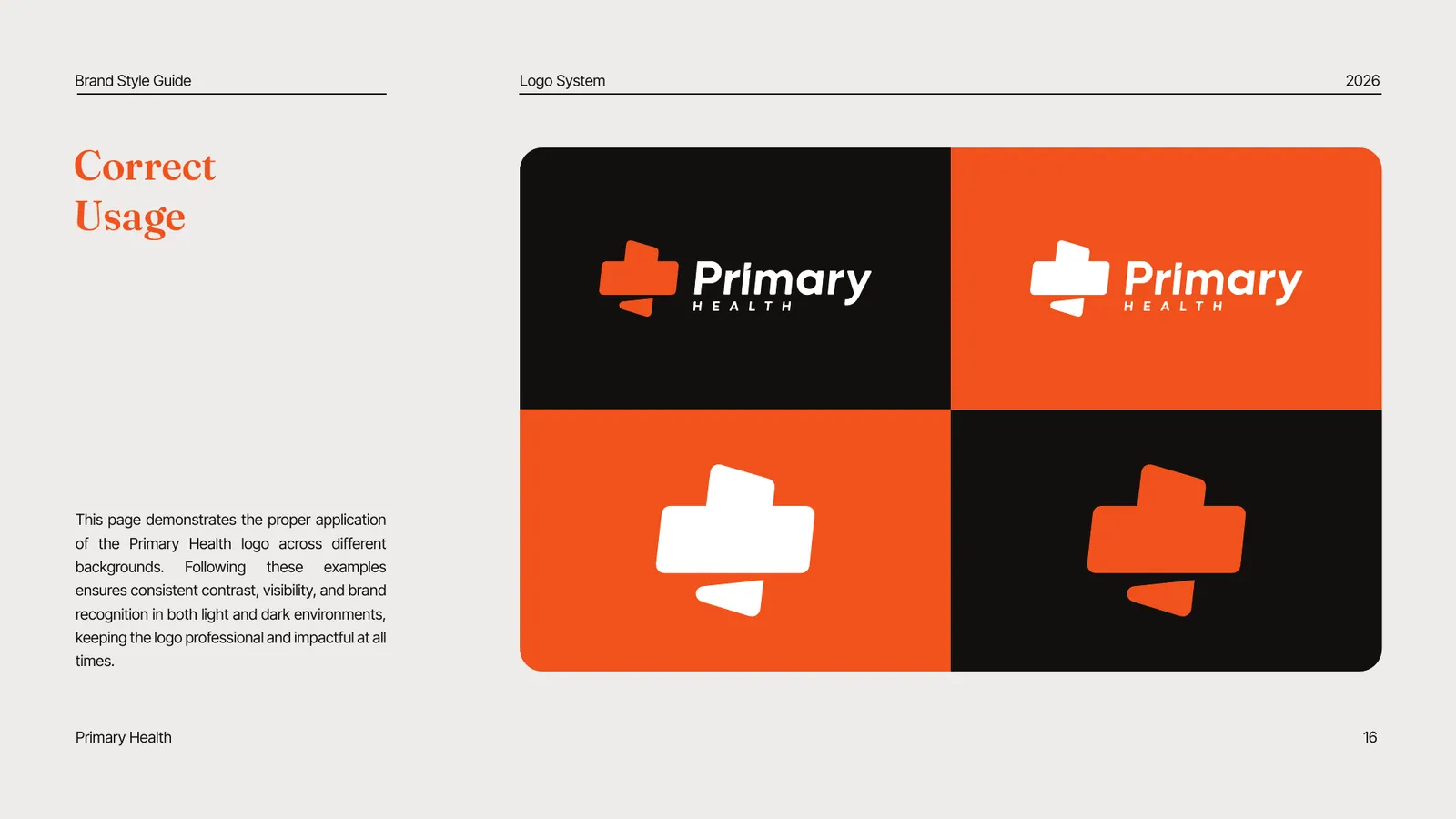 Primary Health brand style guide, page 16