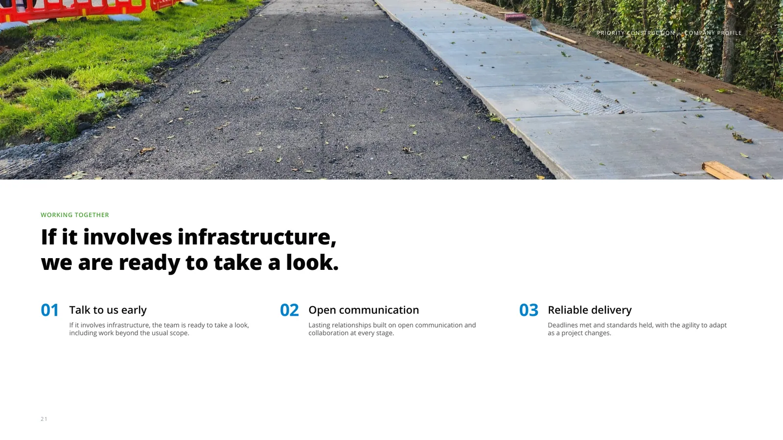 Priority Construction pitch deck, page 21