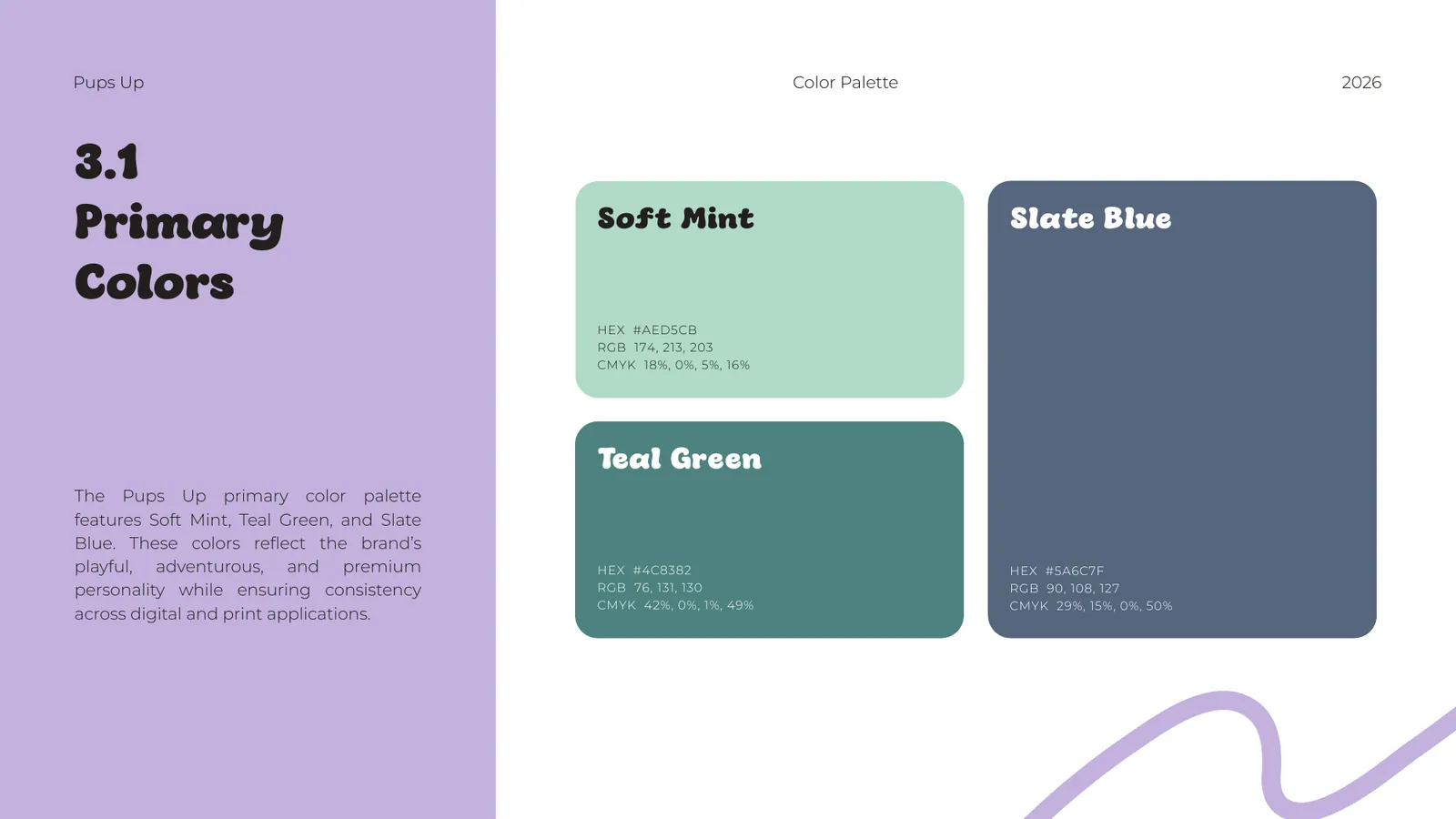 Pups Up brand style guide, page 23