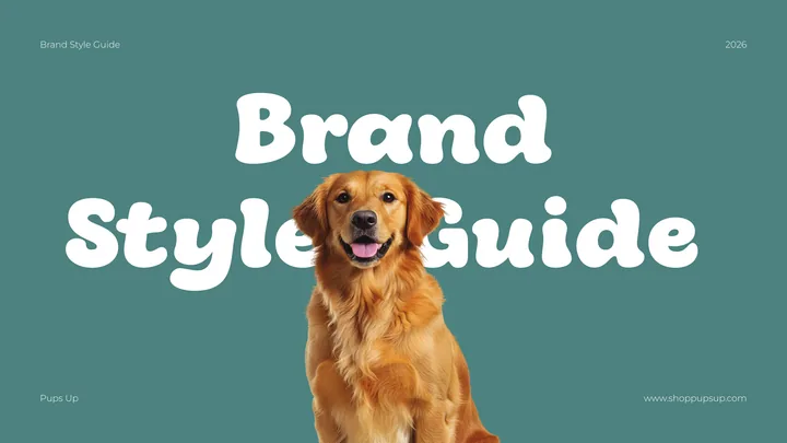 Pups Up brand style guide cover