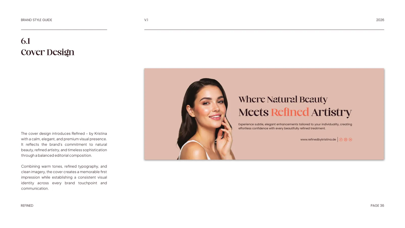 REFINED brand style guide, page 36