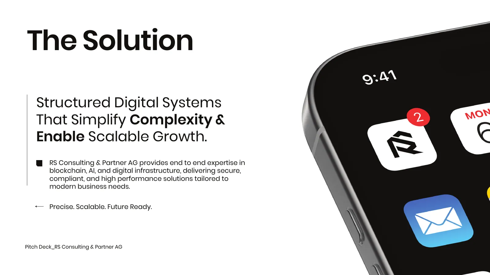 RS Consulting & Partner AG pitch deck, page 3