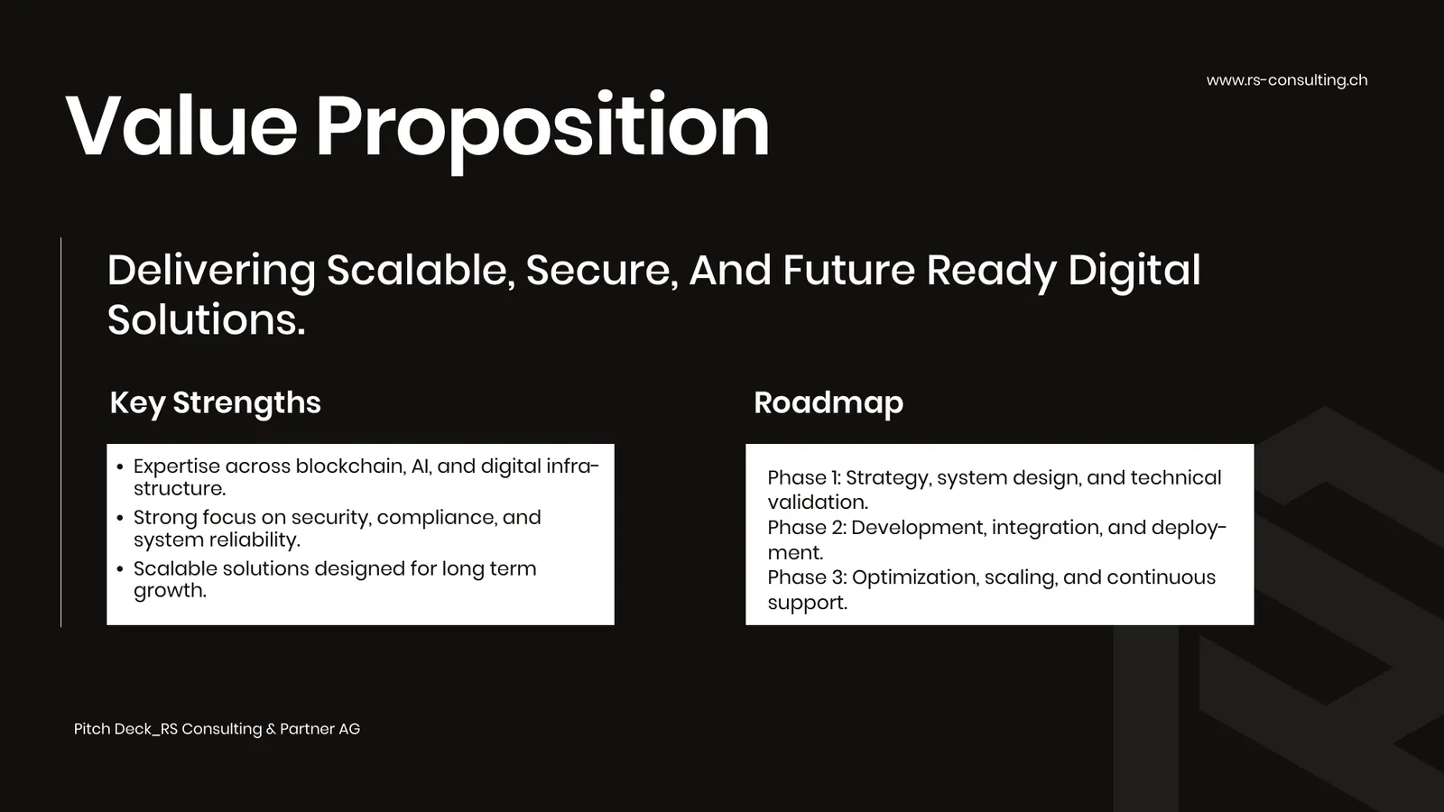 RS Consulting & Partner AG pitch deck, page 8