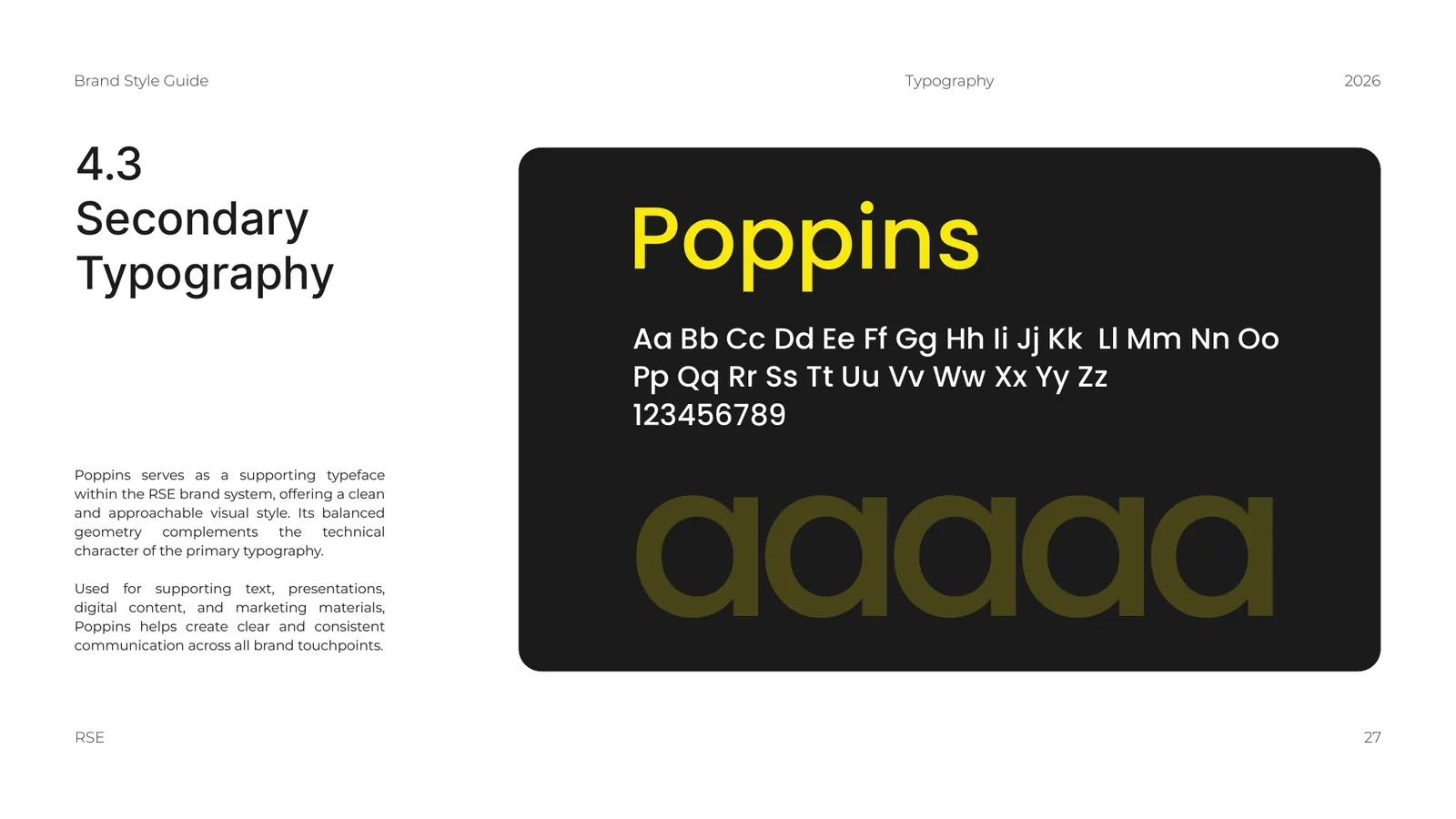 RSE brand style guide, page 28