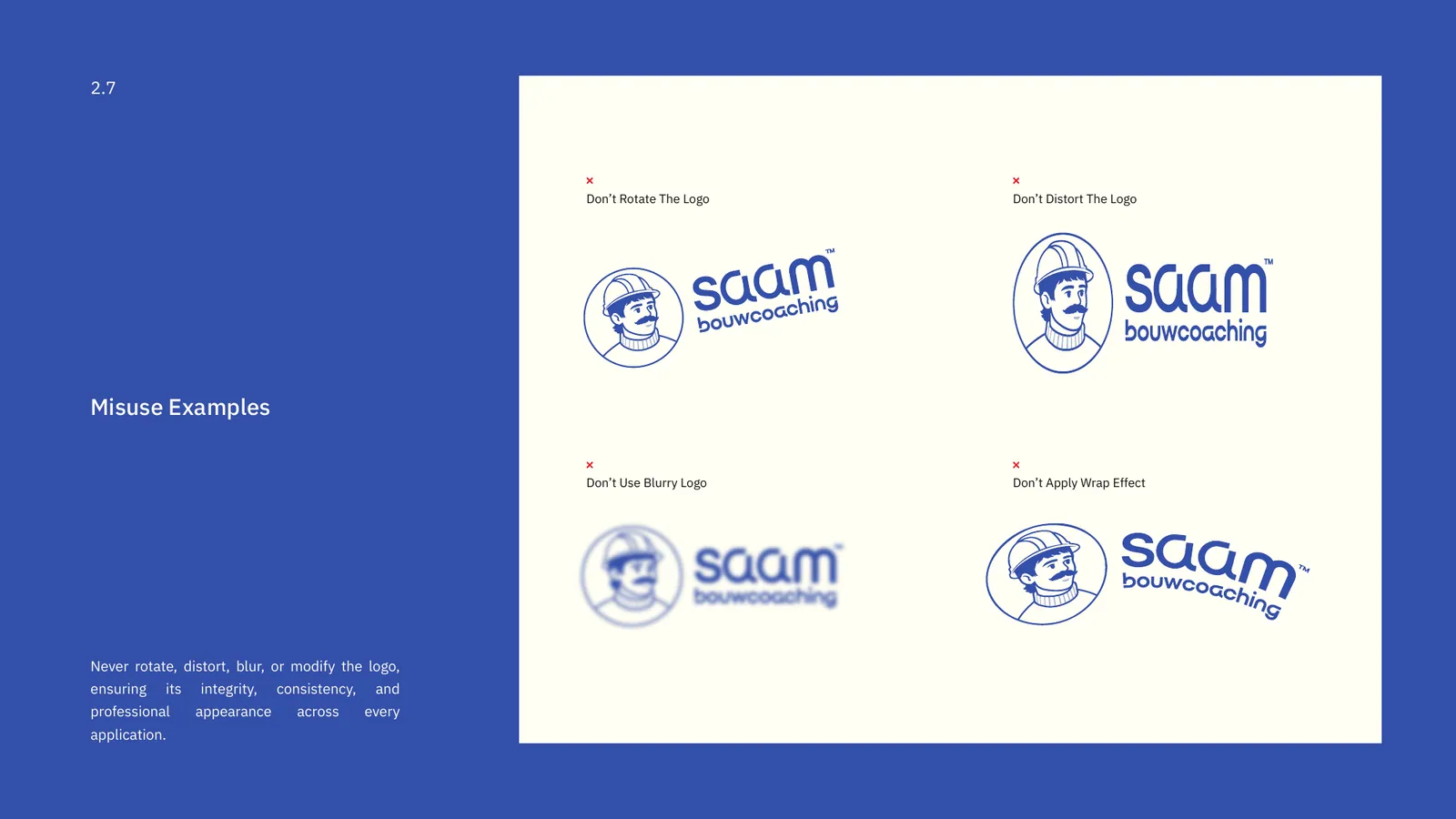 SAAM Bouwcoaching brand style guide, page 16