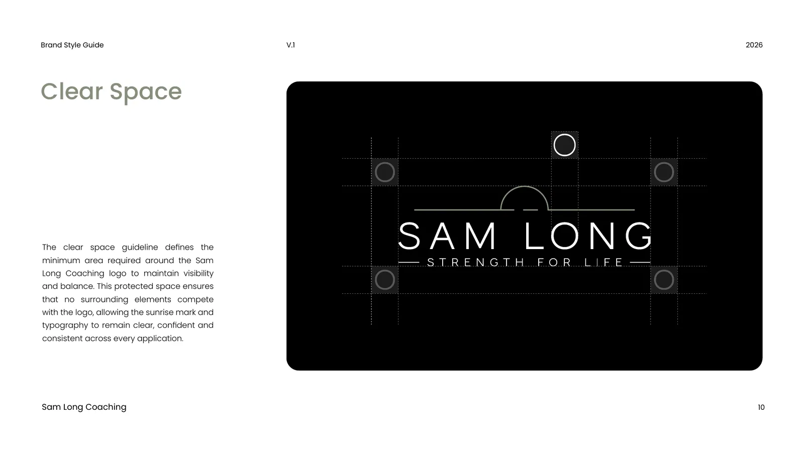 Sam Long Coaching brand style guide, page 10