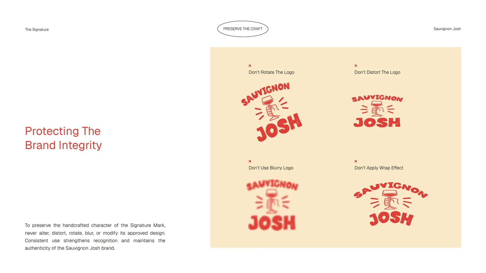 Sauvignon Josh brand style guide, page 15