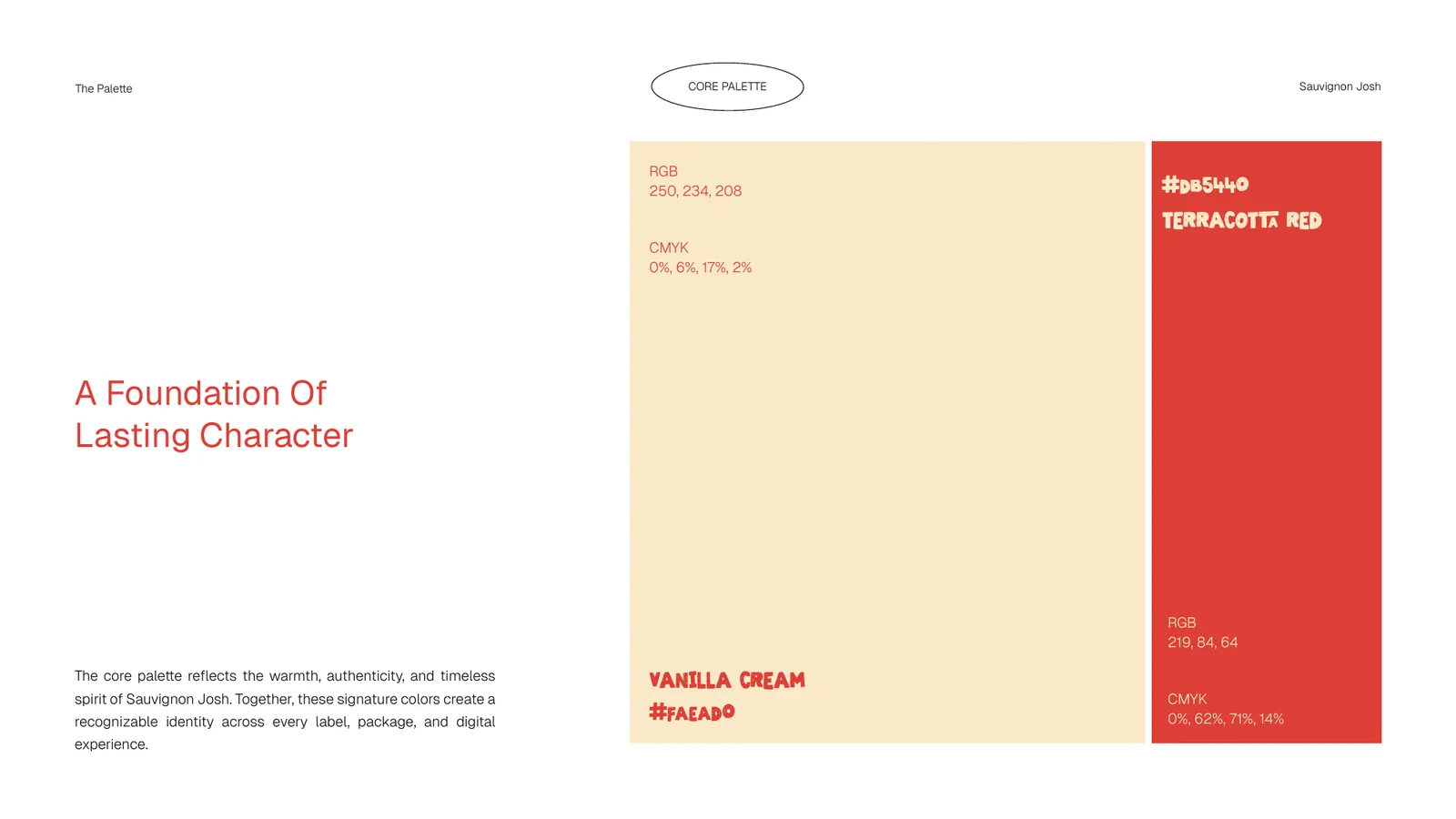 Sauvignon Josh brand style guide, page 24