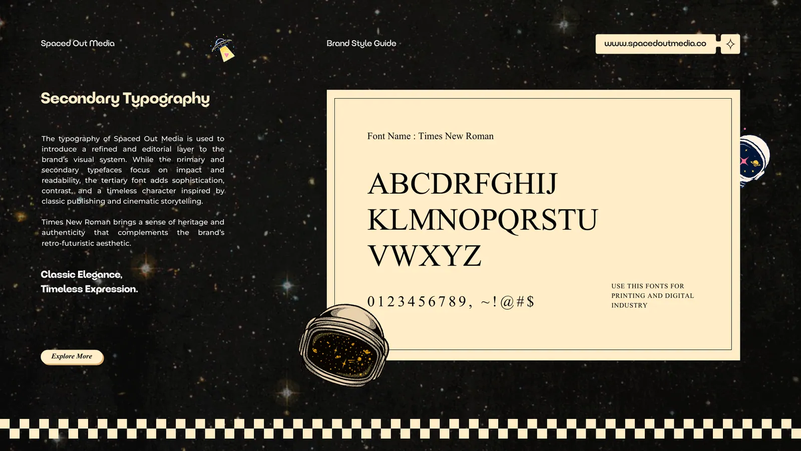Spaced Out Media brand style guide, page 31