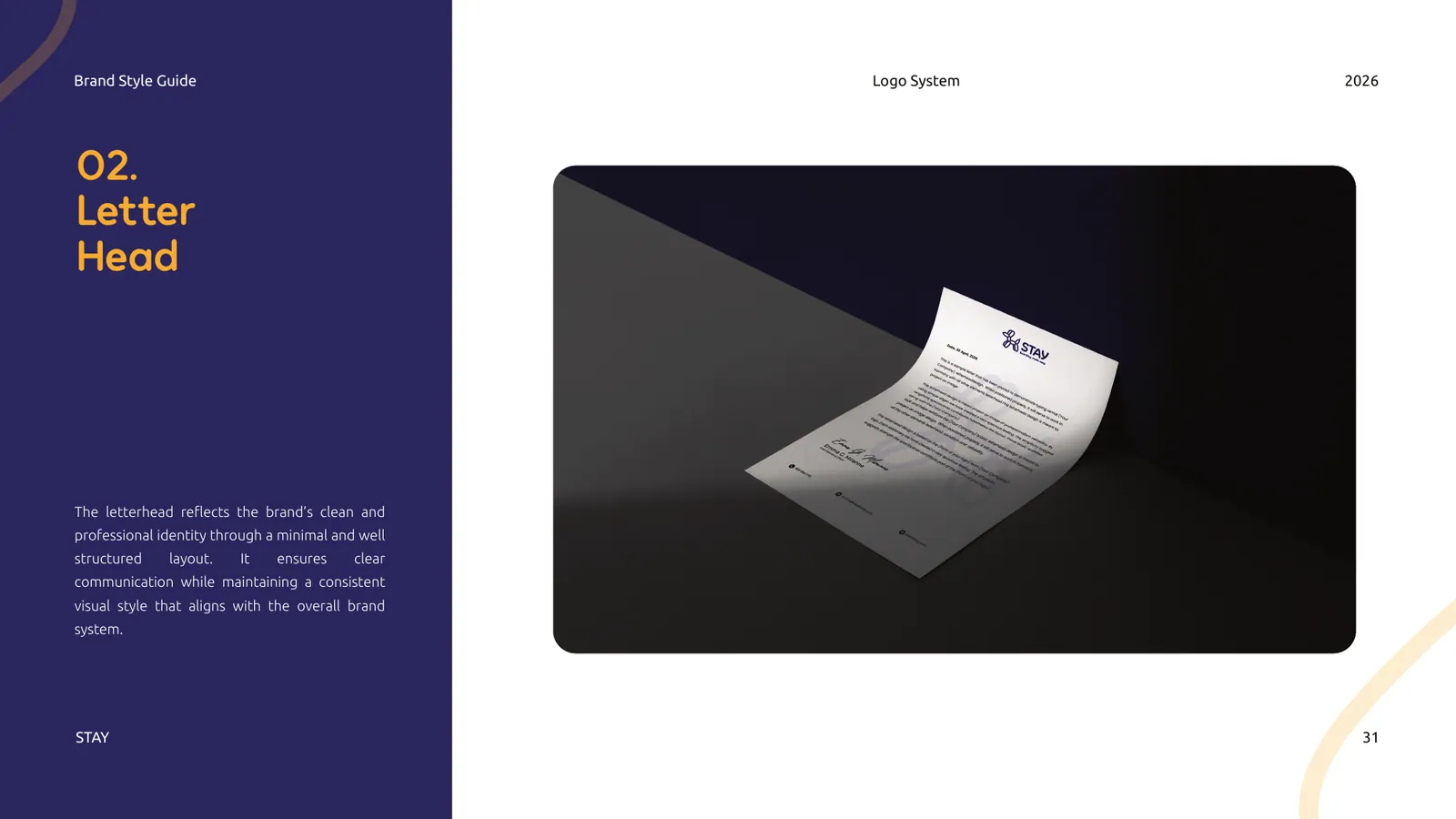 STAY brand style guide, page 31
