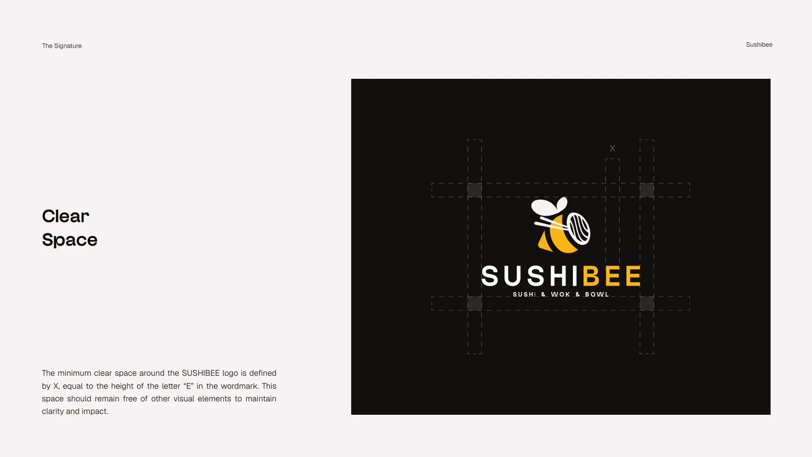 SUSHIBEE brand style guide, page 13