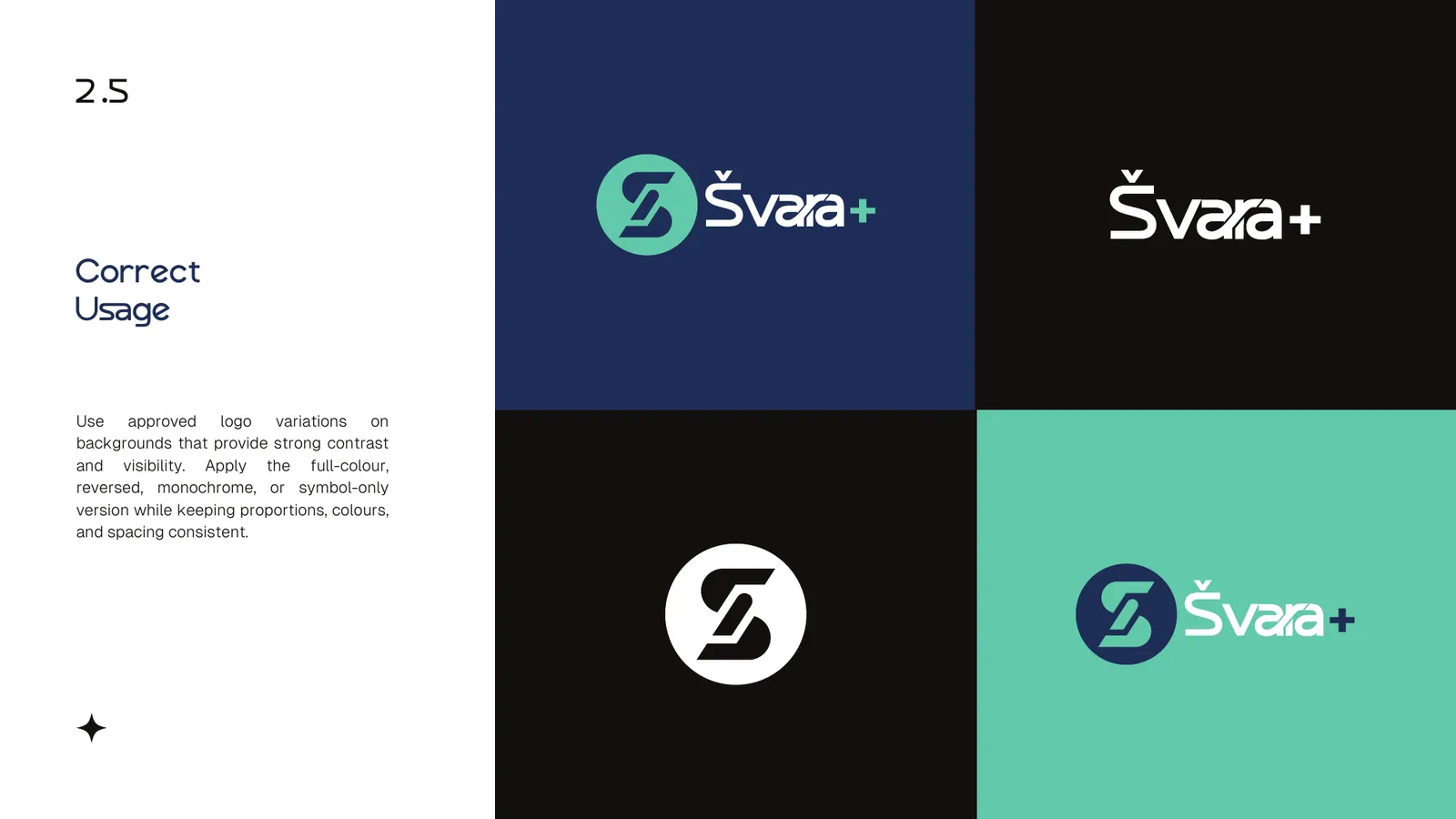 Švara+ brand style guide, page 14