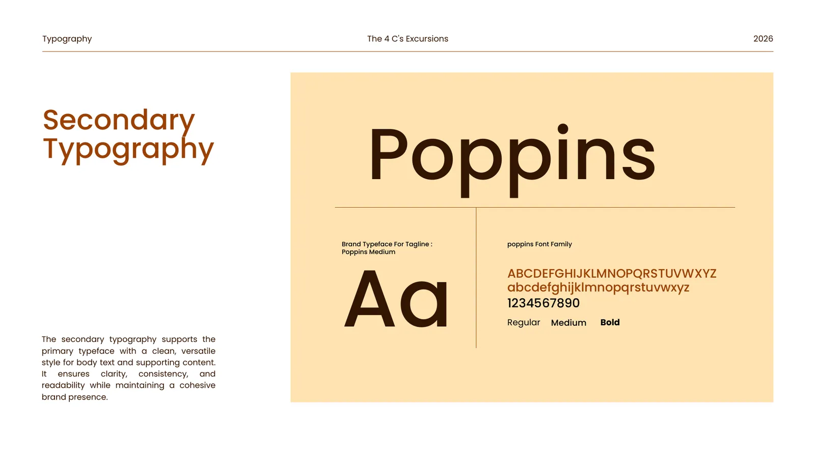 The 4 C's Excursions brand style guide, page 27