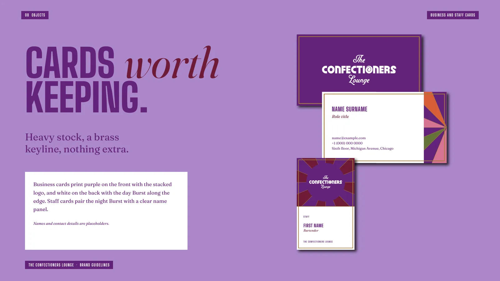 The Confectioners Lounge brand style guide, page 42