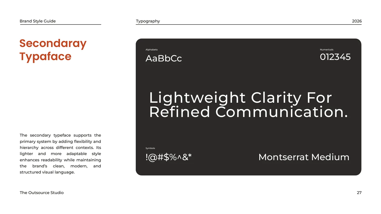 The Outsource Studio brand style guide, page 27