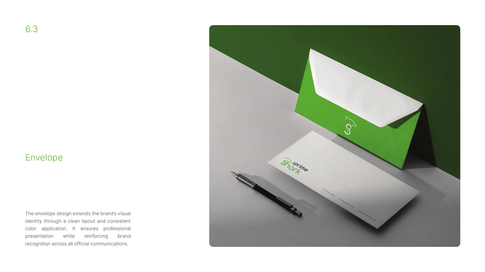 The Prime Shark brand style guide, page 38