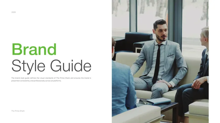 The Prime Shark brand style guide cover