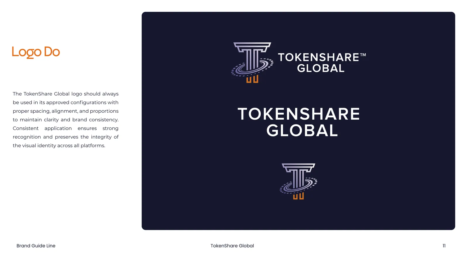 TokenShare Global brand style guide, page 11