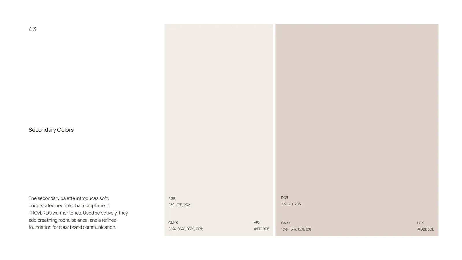TROVERO brand style guide, page 25