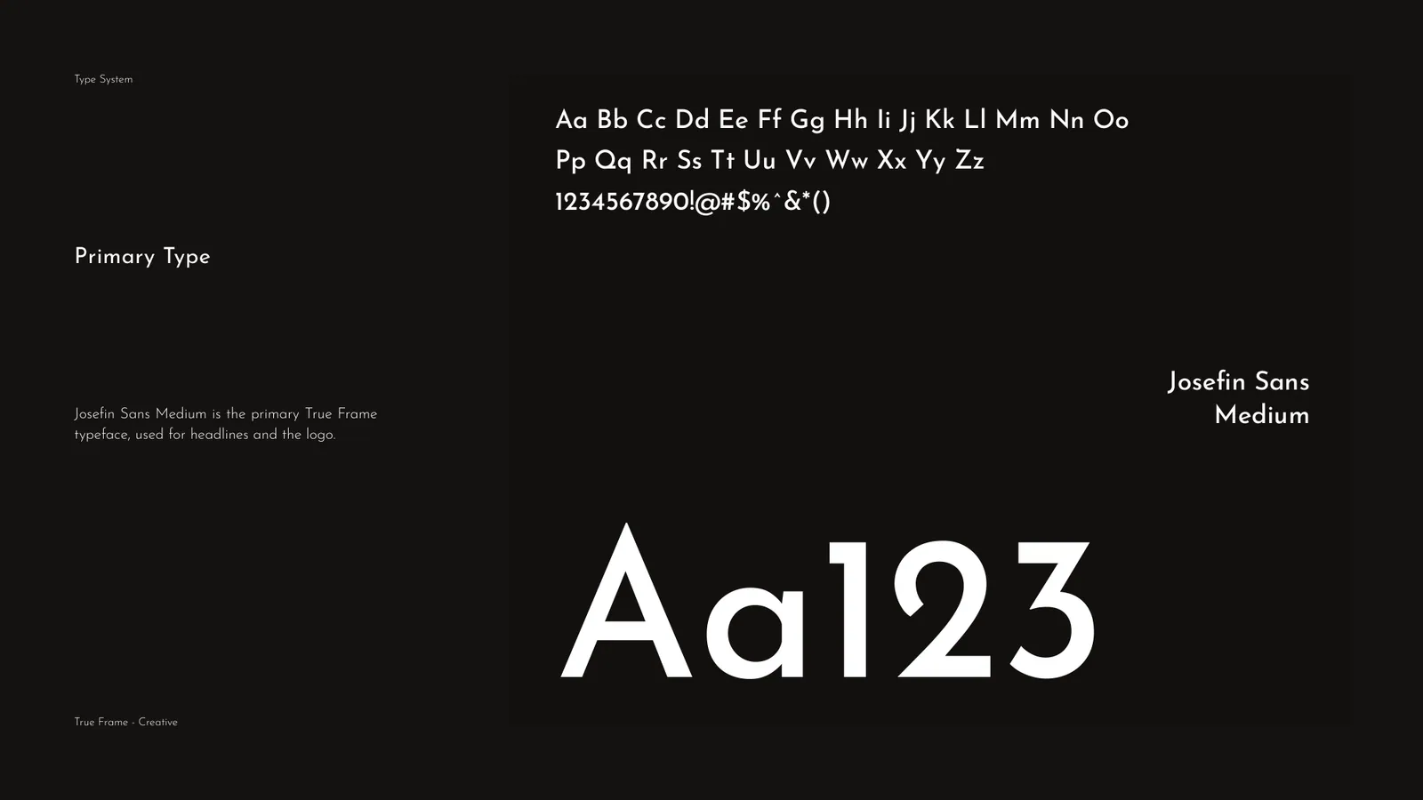 True Frame brand style guide, page 28