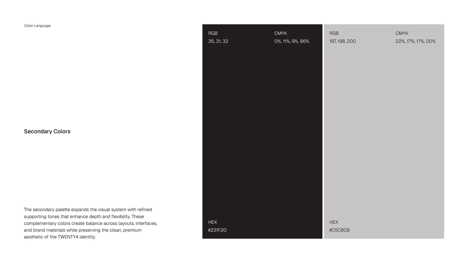 TWENTY4 brand style guide, page 25