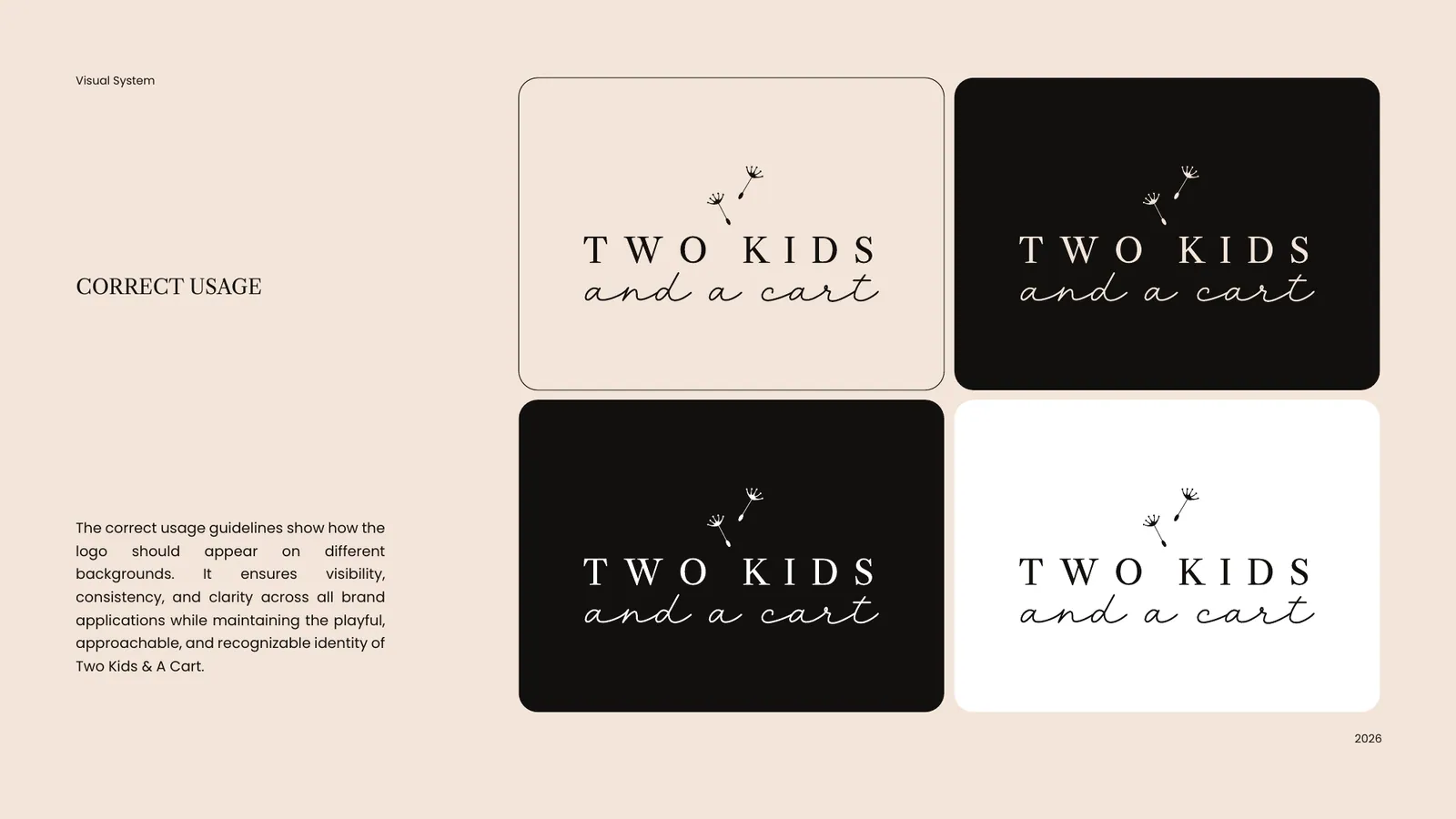 Two Kids brand style guide, page 13