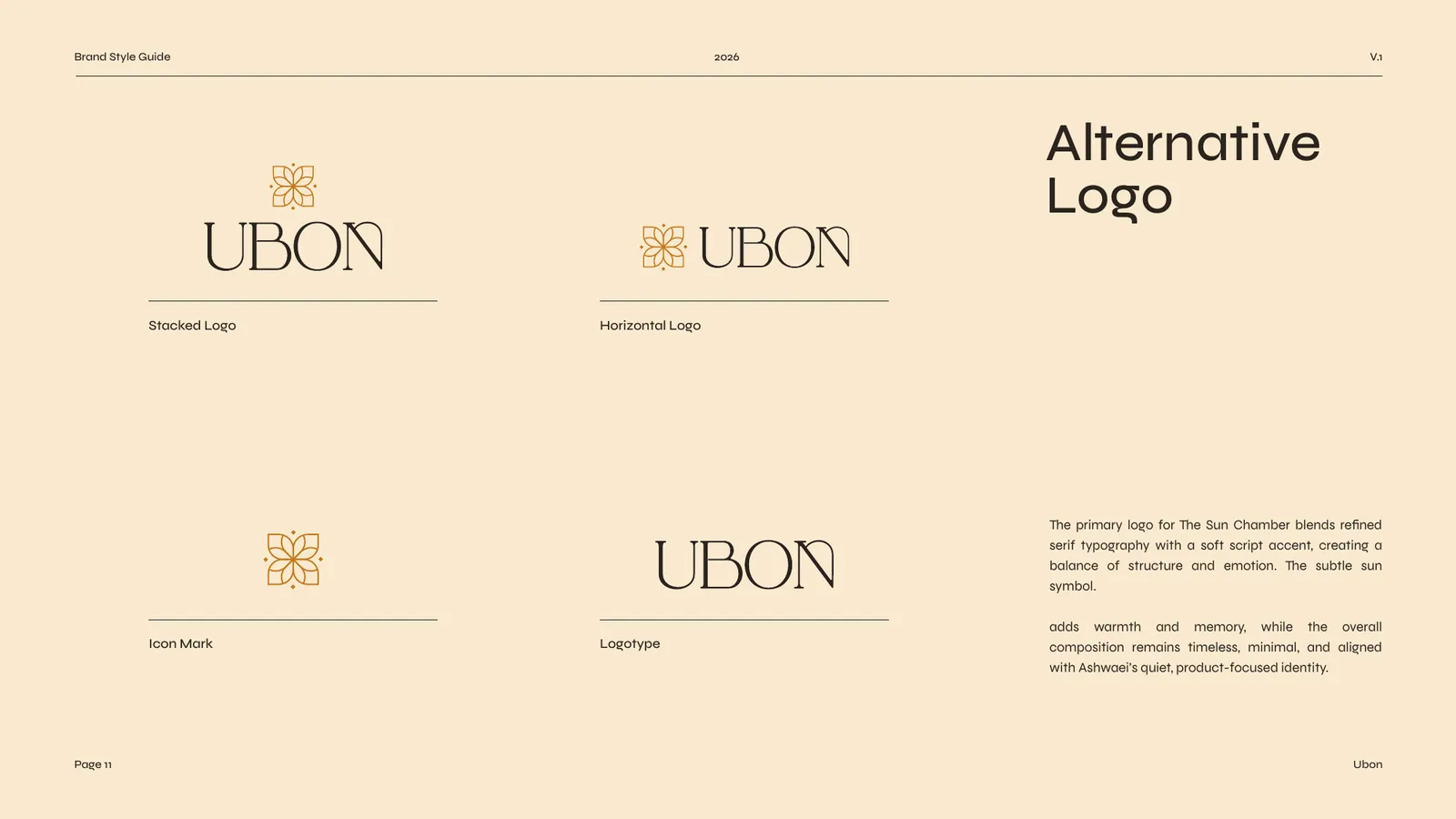 Ubon brand style guide, page 11