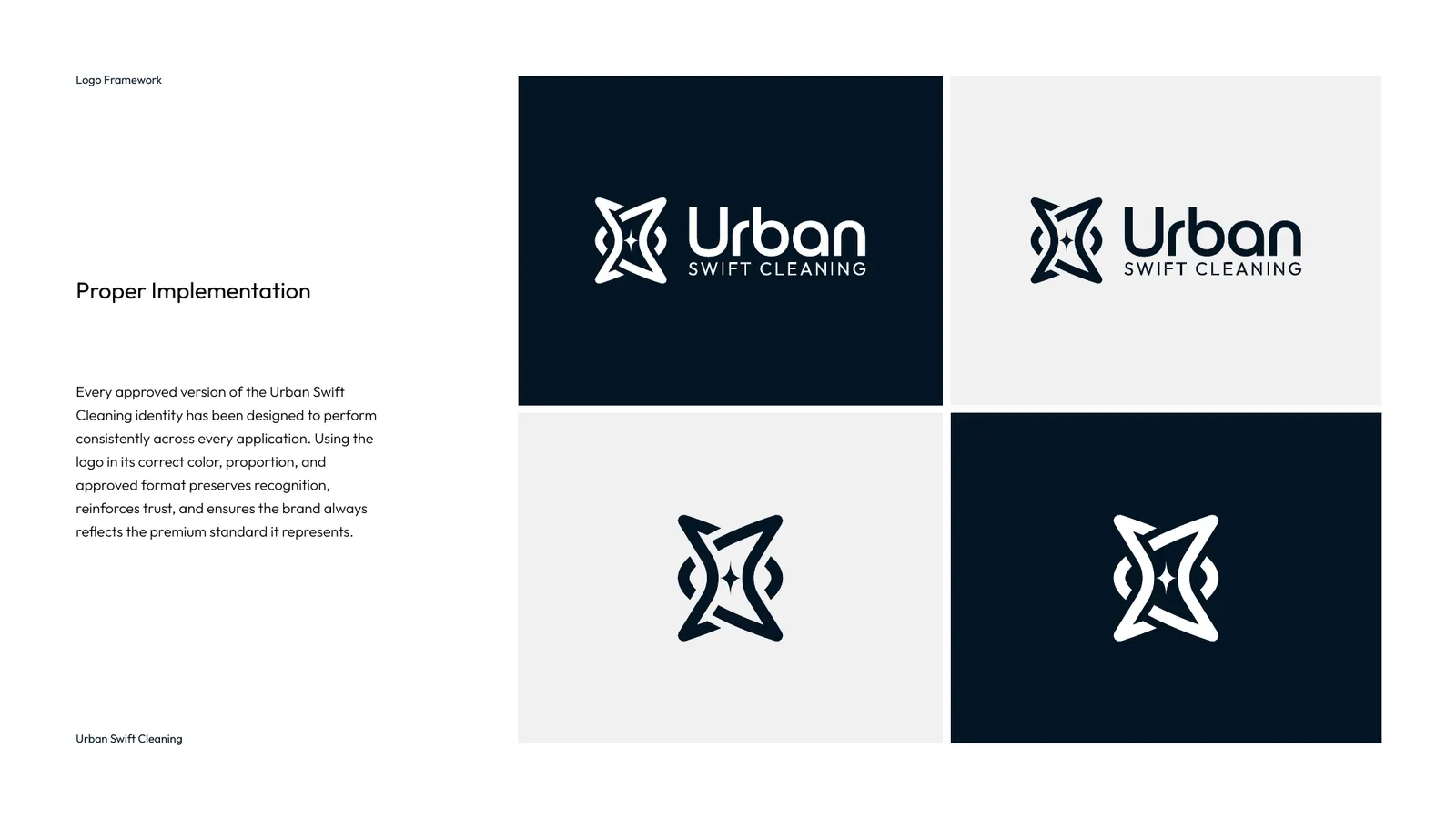 Urban Swift Cleaning brand style guide, page 15