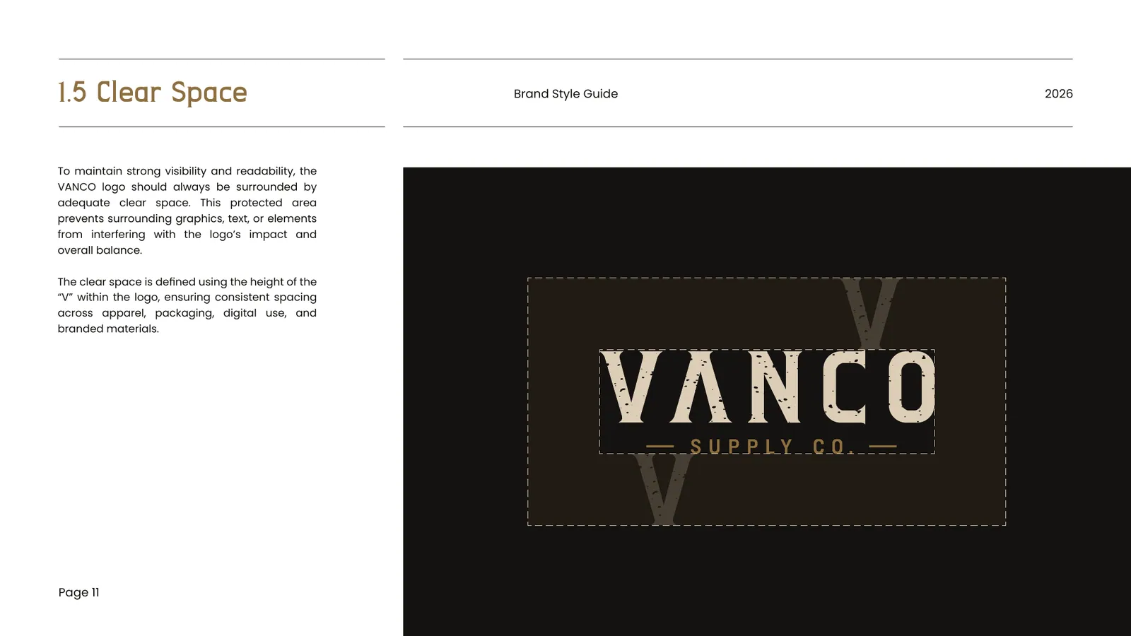 VANCO brand style guide, page 11