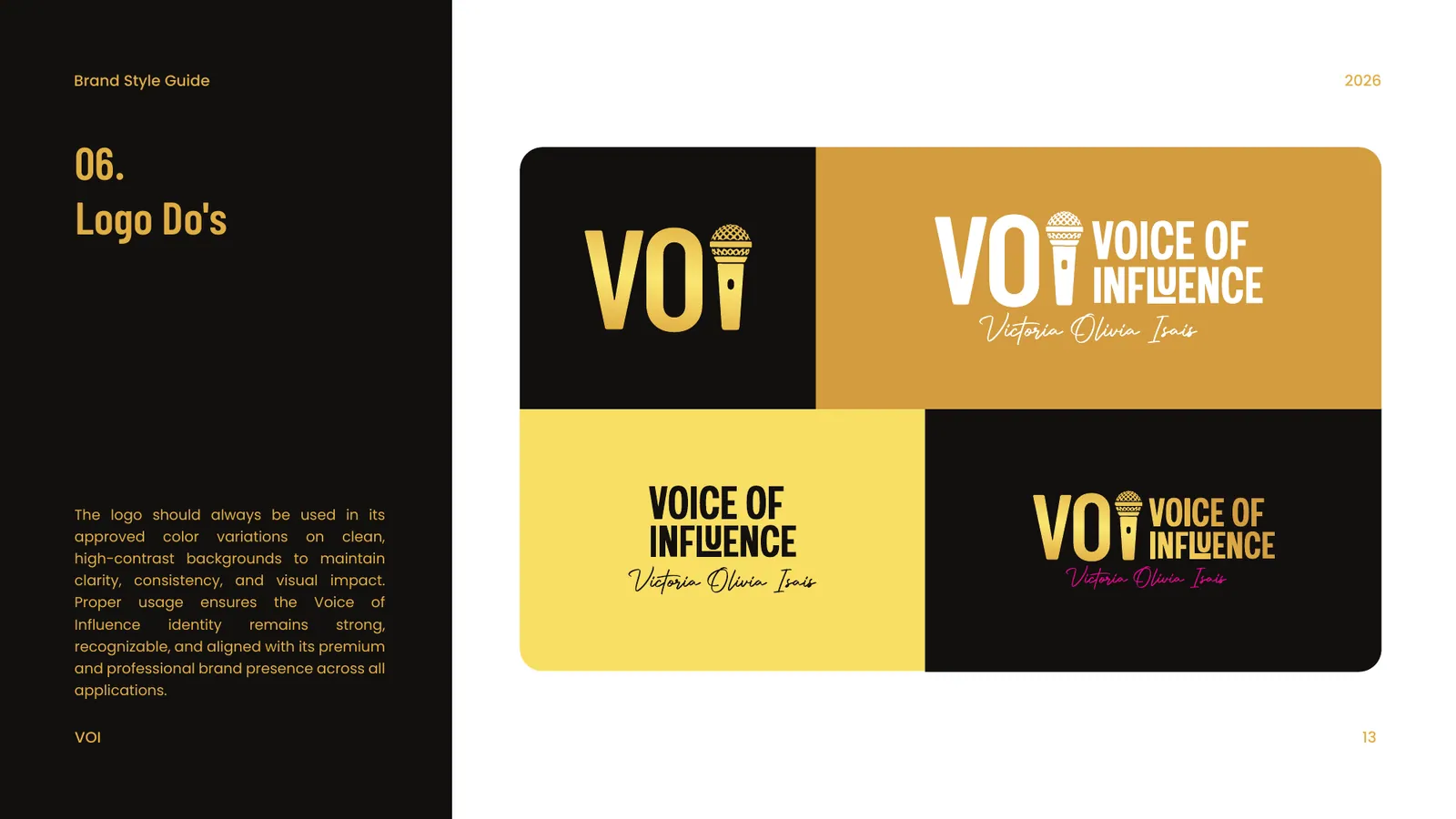 VOI brand style guide, page 13