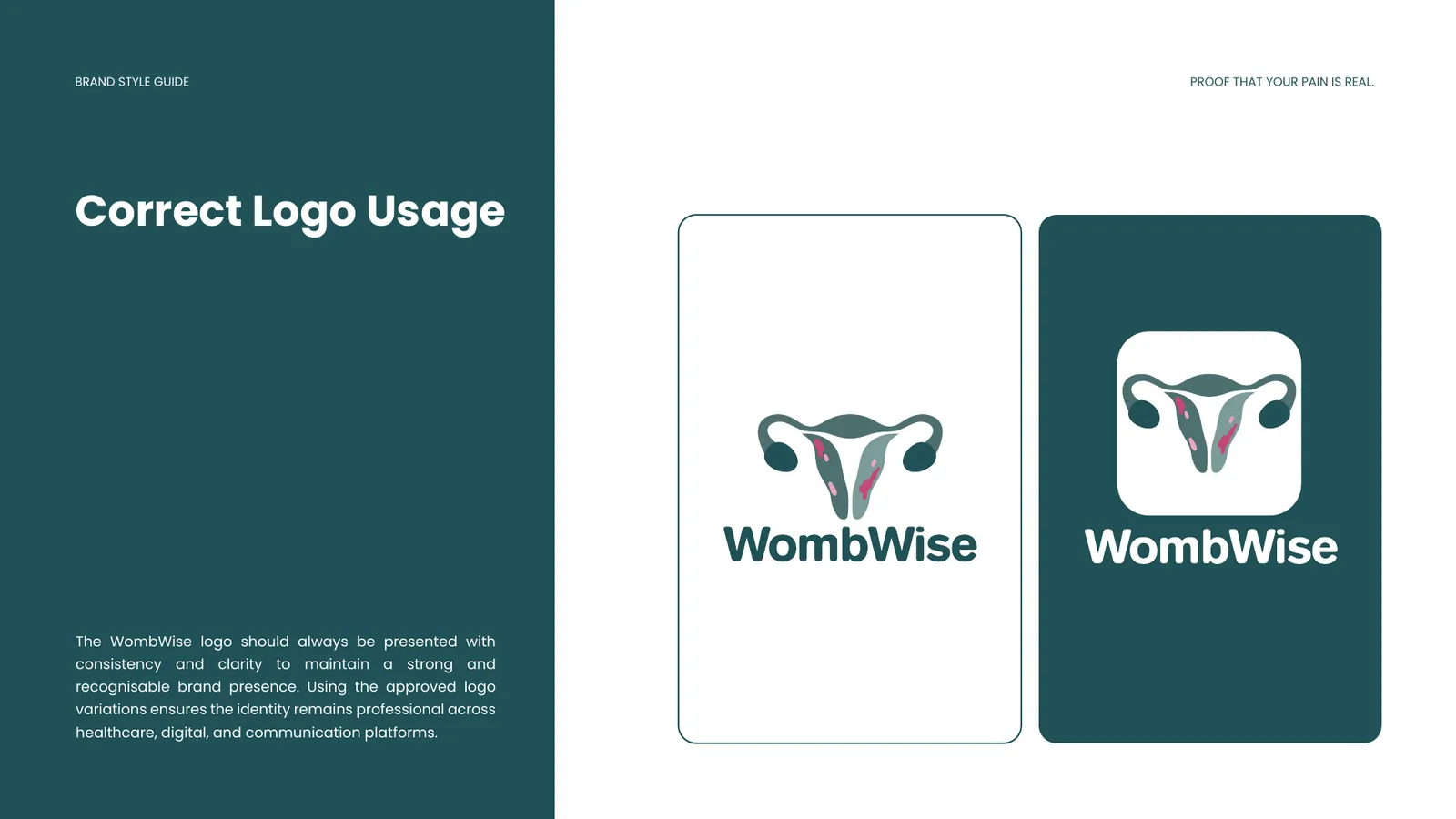 WombWise brand style guide, page 11