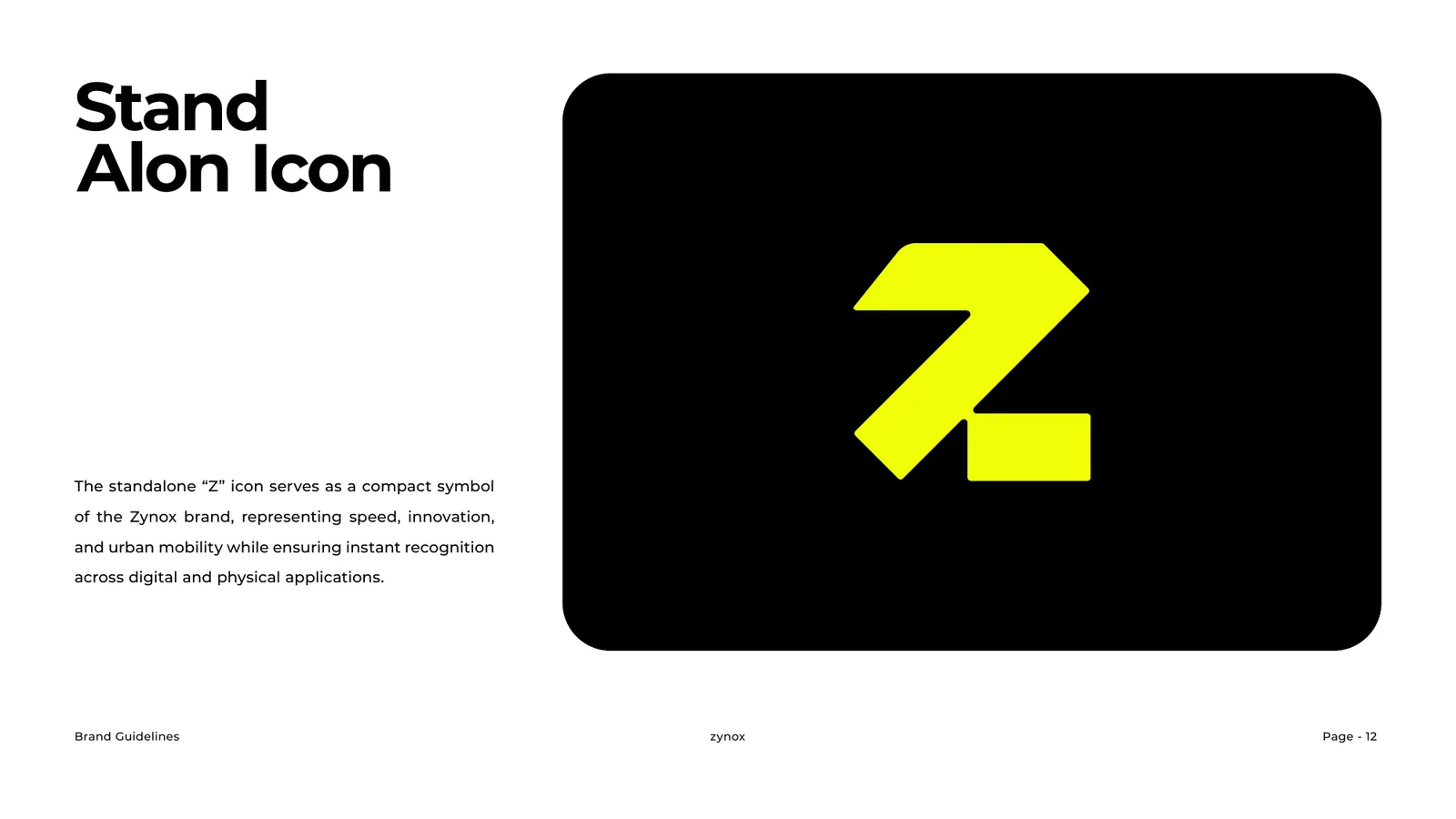 Zynox brand style guide, page 12