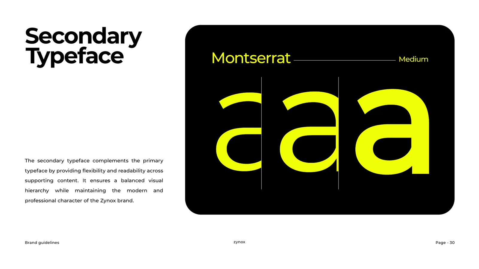 Zynox brand style guide, page 30